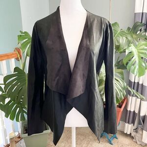 Zara Basics black faux leather jacket. Size XS